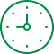 Here's an alt tag for the image: Green blurred clock face.